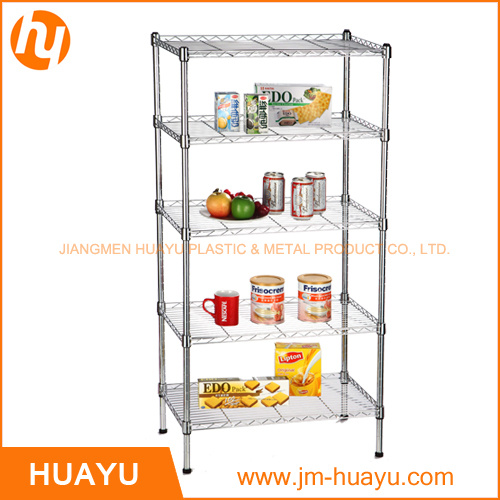 5 Tiers Commercial Chrome Metal Wire Shelving Rack Wire Shelf