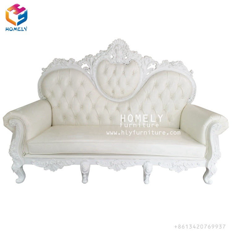 Homely Antique Upholstered Wooden Wedding Chair for Bride and Groom