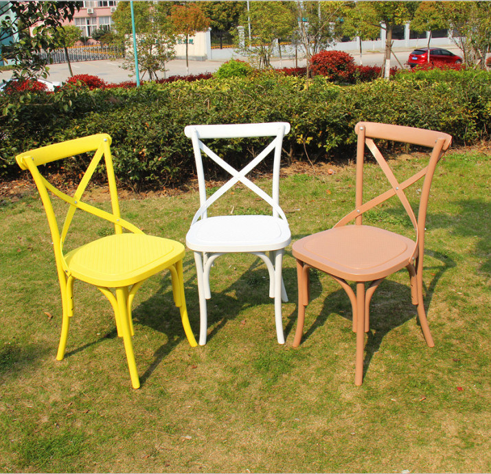 X Back Chair Plastic Dining Chair Resin Cross Back Chairs