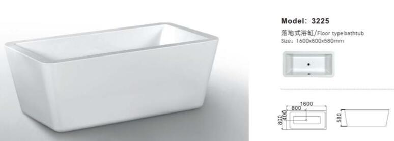 Rectangle New Classical Design Bathtub for Home