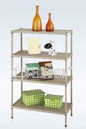 Hot Sale 4 Tiers Powder Coating Perforated Metal Shelf, No Tools Assemble