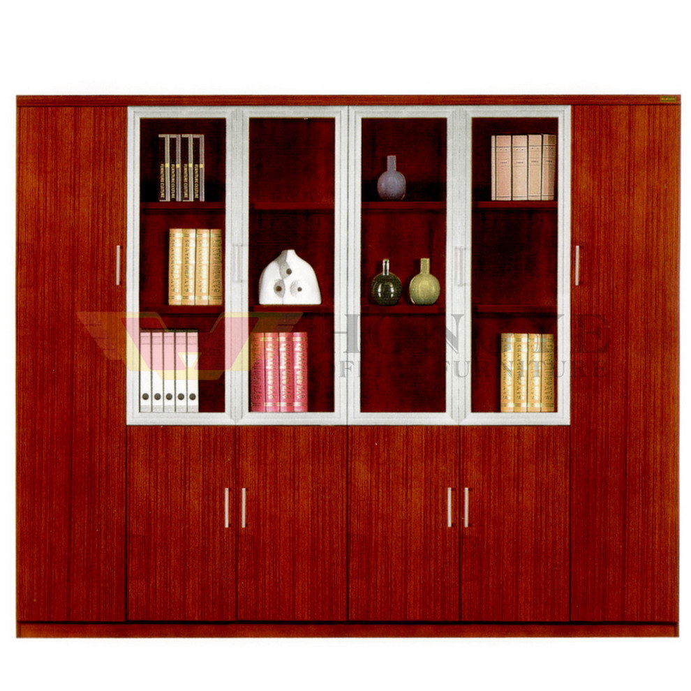 Wooden Veneer Furniture Office Book Cabinet (HY-C907)