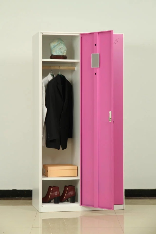 Knock Down Structure 2 Door Metal Storage Locker with Shelf and Cloth Bar