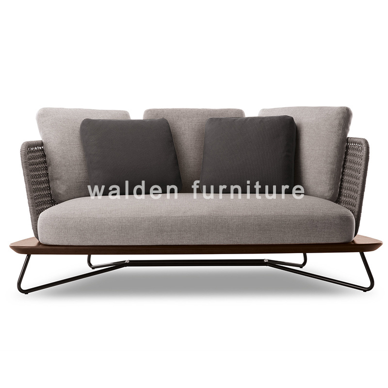 2018 Walden New Aluminium Furniture 2-Seater Sofa/Polyester Outdoor Sofa