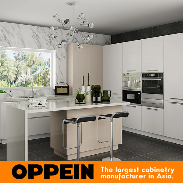 Oppein Hot Sale Light Color Acrylic Wood Kitchen Cabinet (OP15-A04)