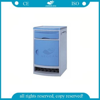 Hospital Furniture Blue ABS Plastic Bedside Locker (AG-BC006)