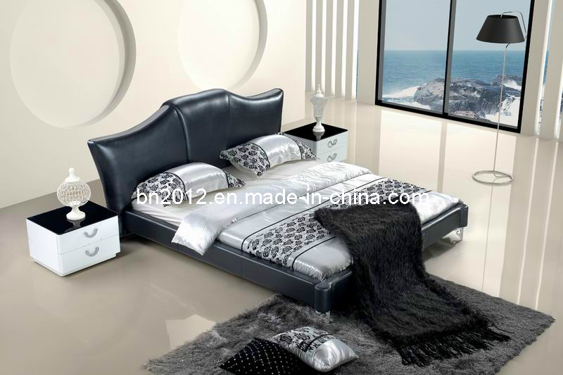 Modern Genuine Leather Soft Bed (SBT-5830)