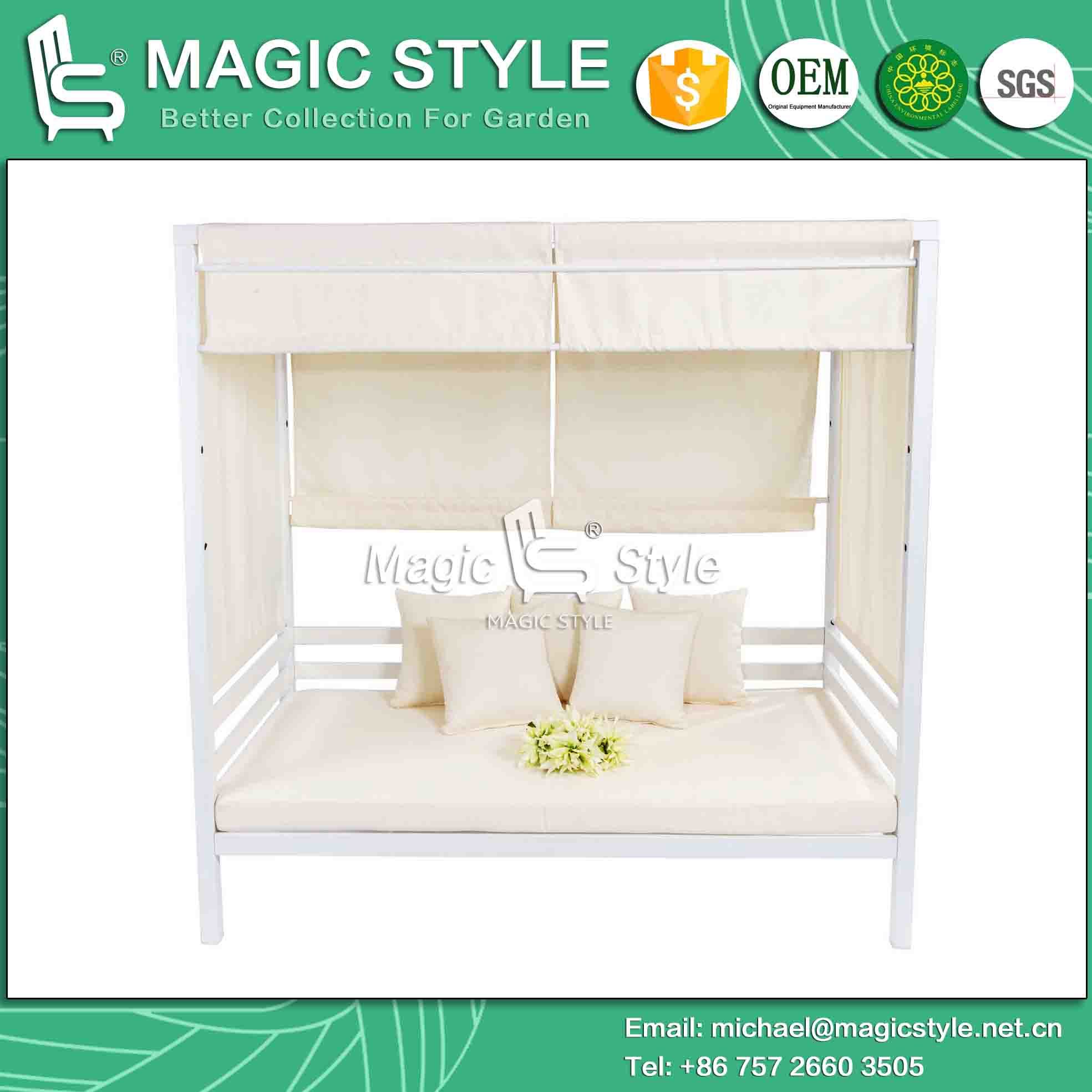 EVA Mini Daybed Double-Bed 2-Seater Sofa Beach Bed Hotel Project Aluminum Daybed (MAGIC STYLE)
