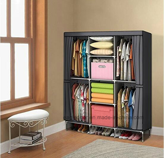 DIY Modern Simple Wardrobe Household Fabric Folding Cloth Ward Storage Assembly King Size Reinforcement Combination Simple Wardrobe (FW-38D)