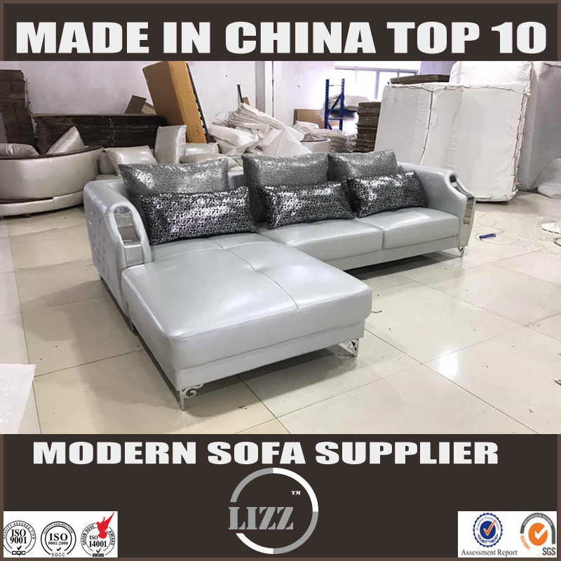 Miami Modern Corner Leather Sofa with Stainless Legs