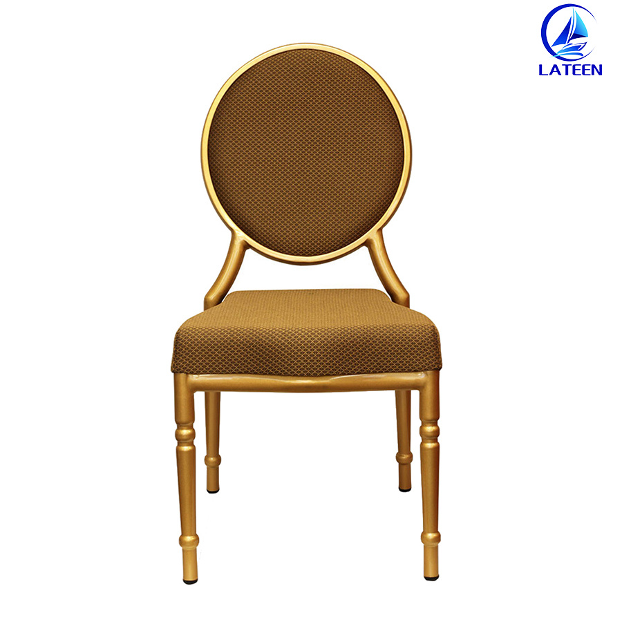 Imitated Wooden Chair Comfortable Metal Round Backrest