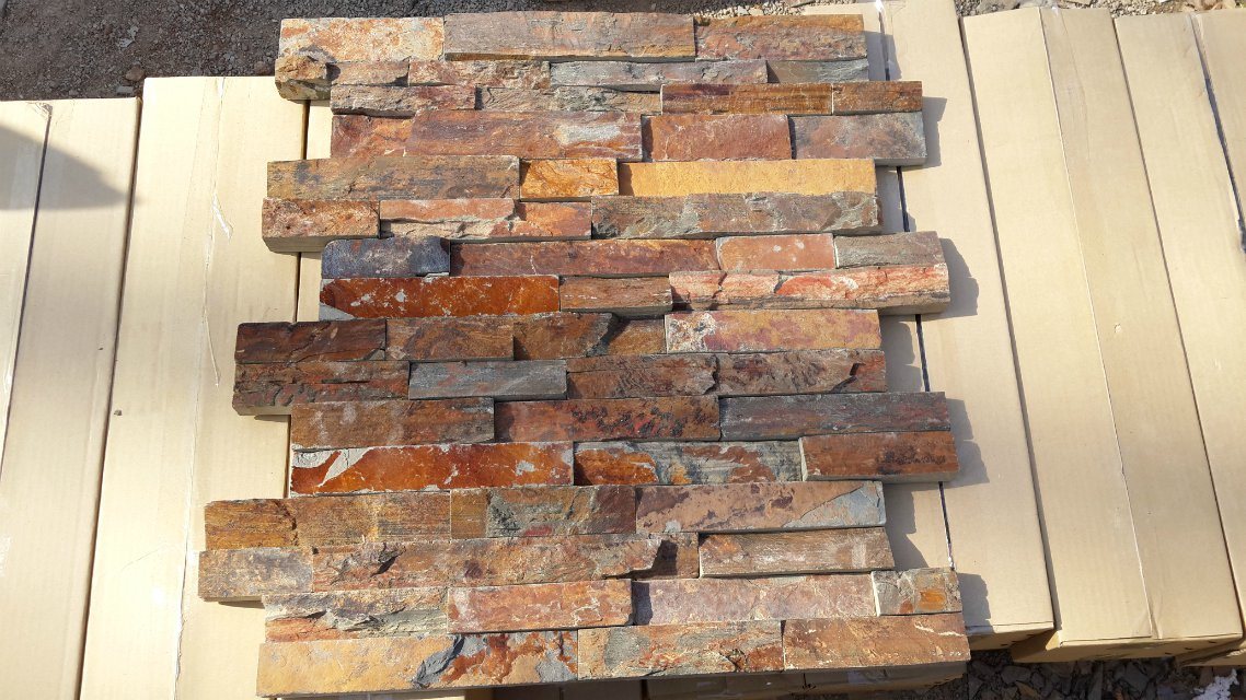 Rusty Slate Cement Back Wall Stone (SSS-105)