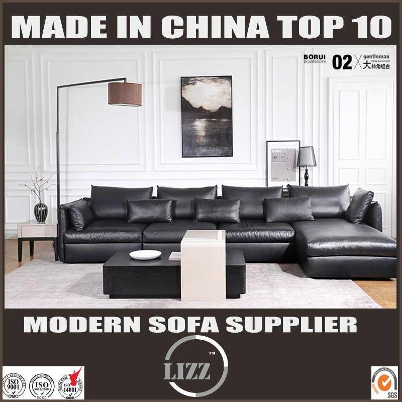 Leather L Shaped Home Furniture Corner Sofa