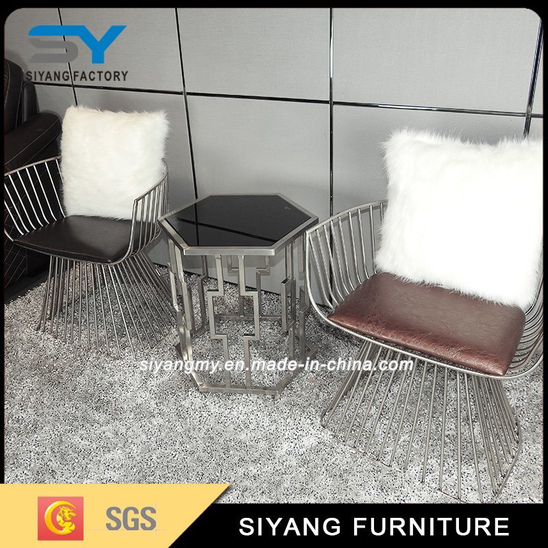 Wholesale Stainless Steel Table and Leisure Cafe Chair