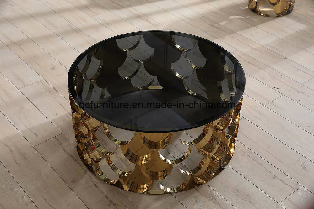White Marble Stainless Steel Coffee Table