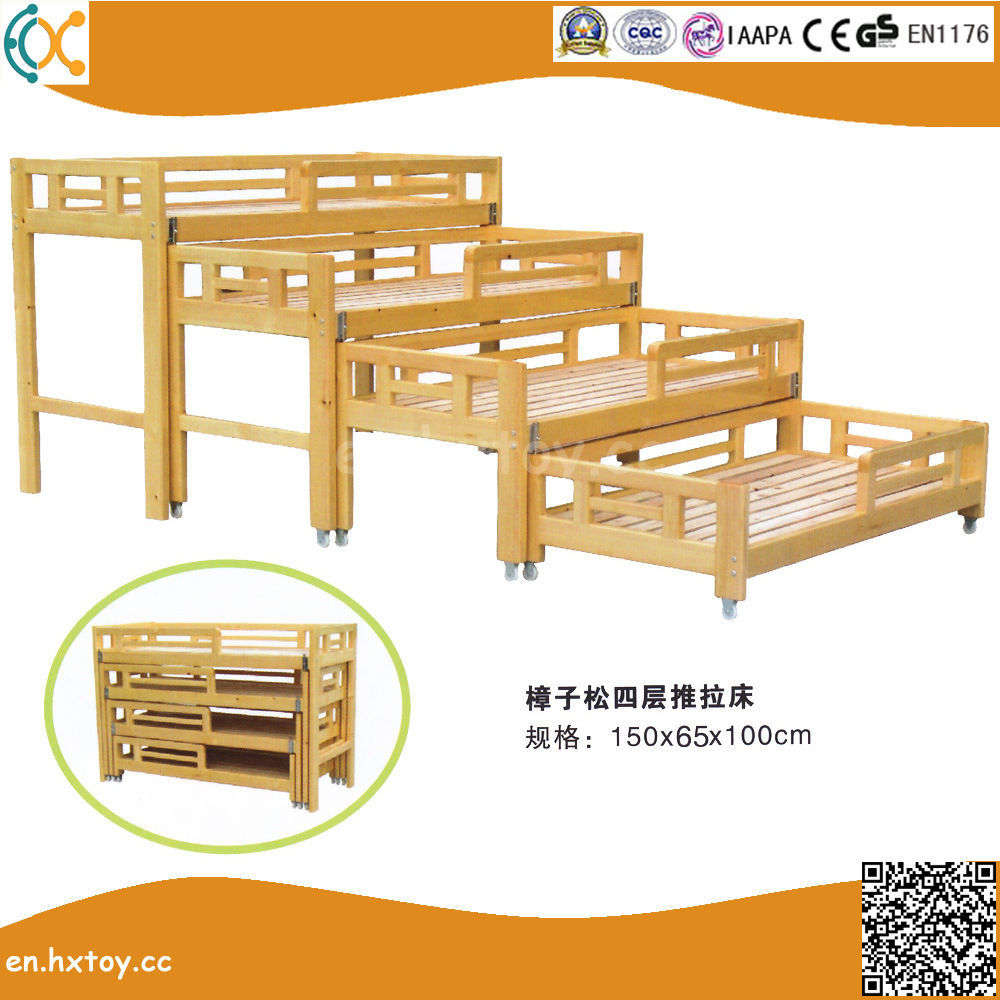 Kindergarten Children Special Bed Four Layer Solid Wood Bed Drawer