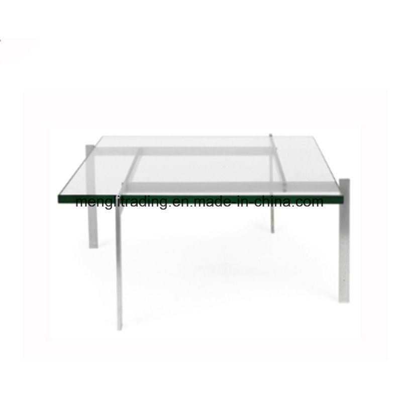 Marble Top Glass Coffee Table with Stools