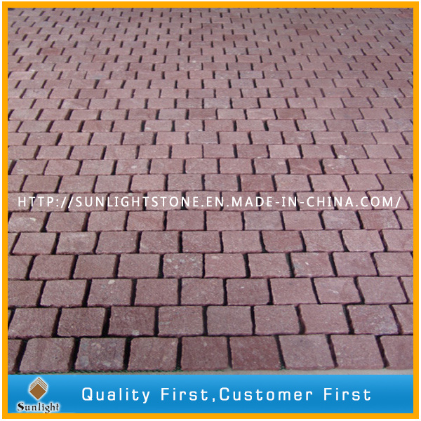 Natural Cheap Red Granite Mosaic Paver Stone for Garden and Park