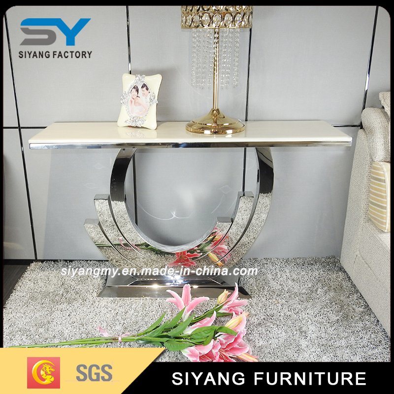 Modern Furniture Stainless Steel Hallway Table Mirror Console Table