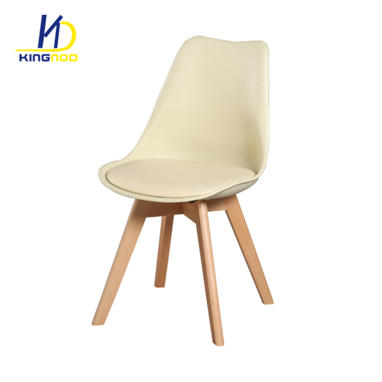 Wholesale Wood Leg Soft Sponge Cushion Tulip Seat Plastic Restaurant Chairs