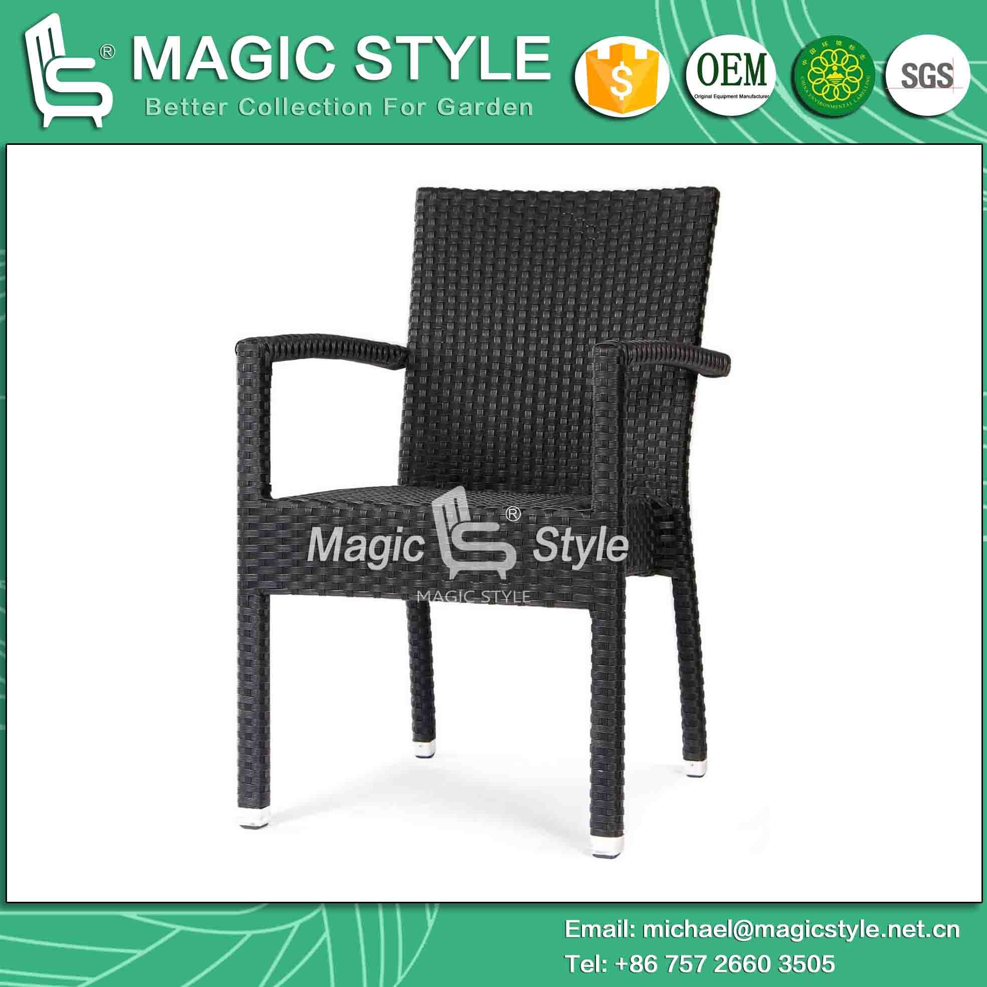 Stackable Chair Dining Chair Patio Chair Wicker Hotel Project Coffee Chair (MAGIC STYLE)