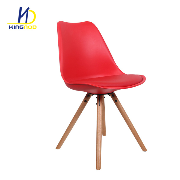 Colorful PP Designer Emes Wooden PU Cover Outdoor Tulip Plastic Chairs