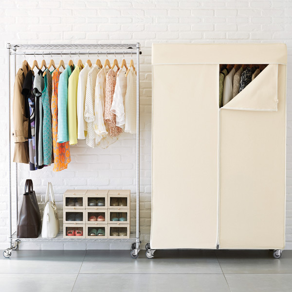 DIY Adjustable Pop Graceful Fabric Garment Wardrobe Furniture with Tow Wire Shelves