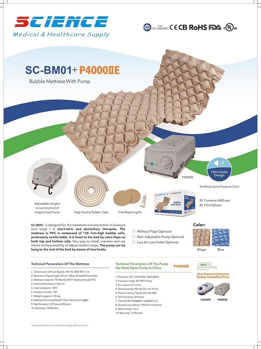 Hospital Bed Bubble Air Mattress with Pump (SC-BM01+P4000II)