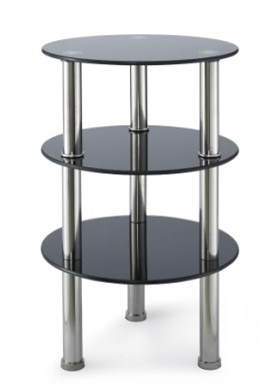 Round 3 Tier Glass Corner Table, Telephone Table (C023)