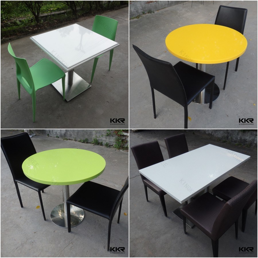 Solid Surface Table Furniture Restaurant Dining Table and Chairs