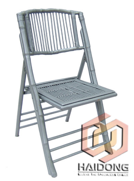 Silver Grey Folding Bamboo Garden Chair