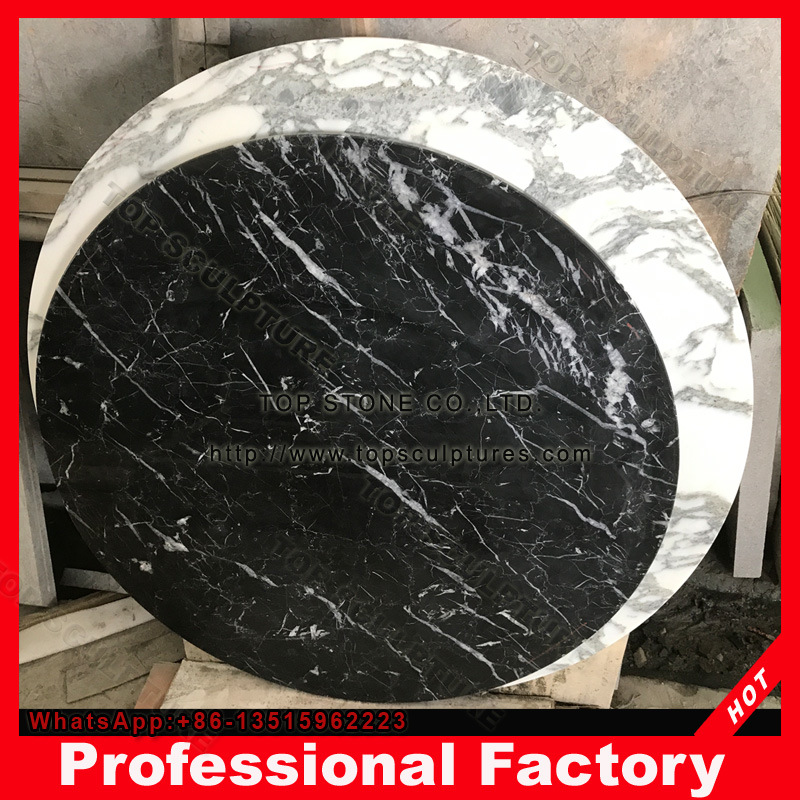 Black Marble Round Table Top, Countertop