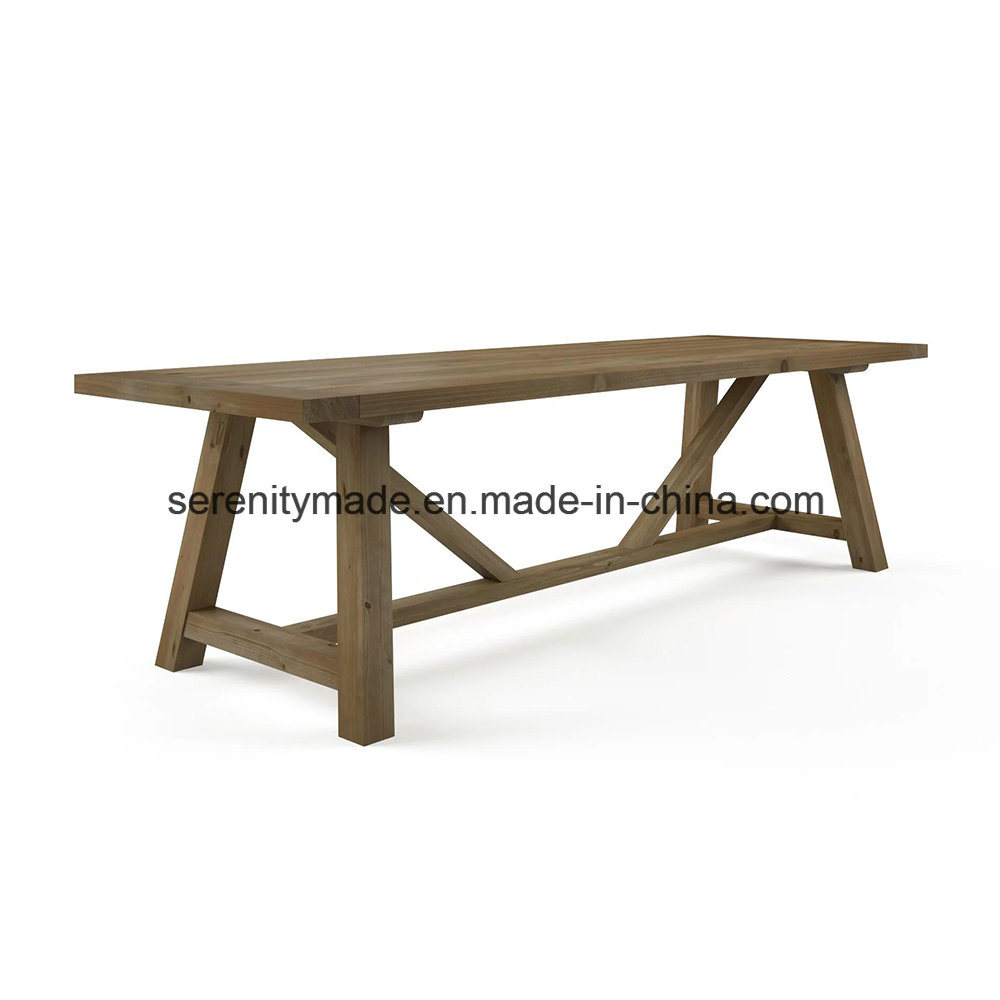 Rustic Style Outdoor Wooden Hotel Restaurant Dining Table