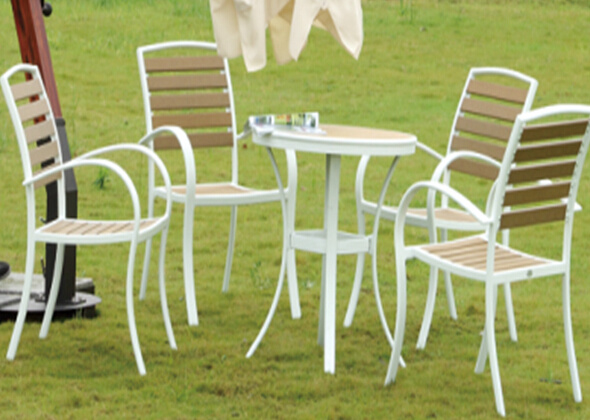 Aluminum Frame Plastic Wood Outdoor Furnicture Chair