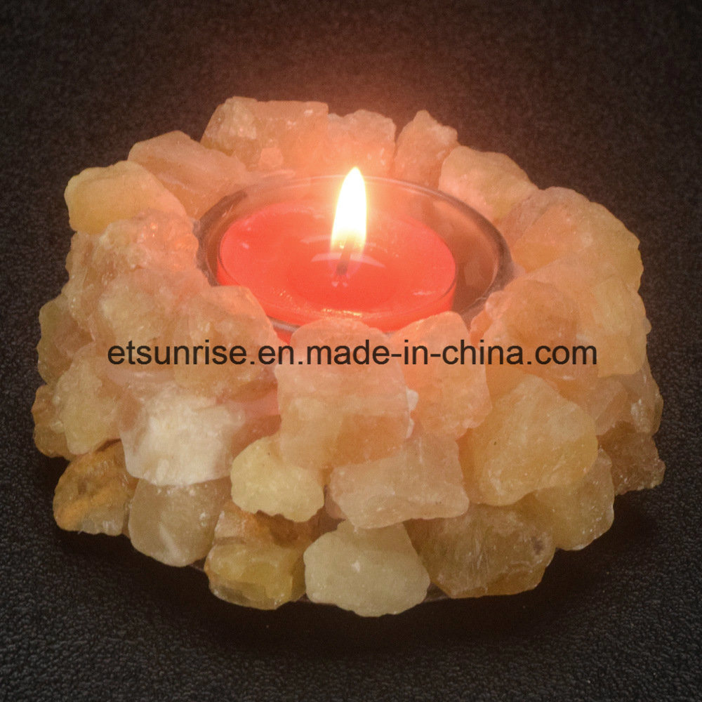 Semi Precious Stone Amethyst Crystal Candle Holder