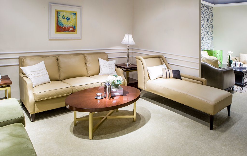 Modern American Living Room Leather Sofa