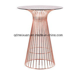 Gold-Plated High Wire Bar Table Wire Electroplating Gold Powder Spraying Paint Furniture Manufacturers Direct Marketing on Custom (M-X3713)