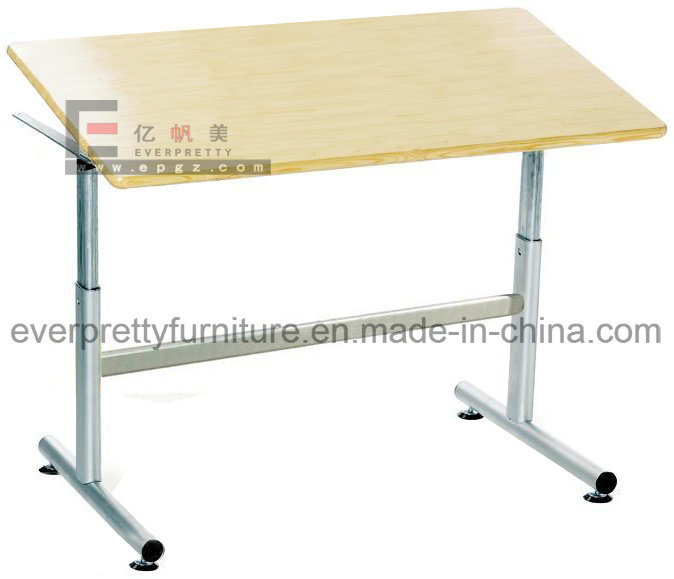 Durable Adjustable Wooden Drafting Table in School Furniture