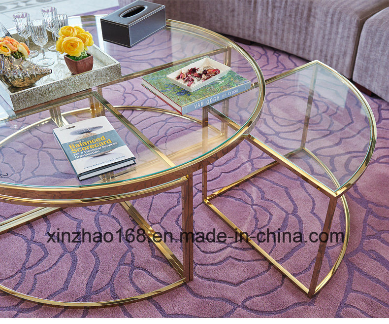 Round Tempered Glass Coffee Table with Chrome Leg