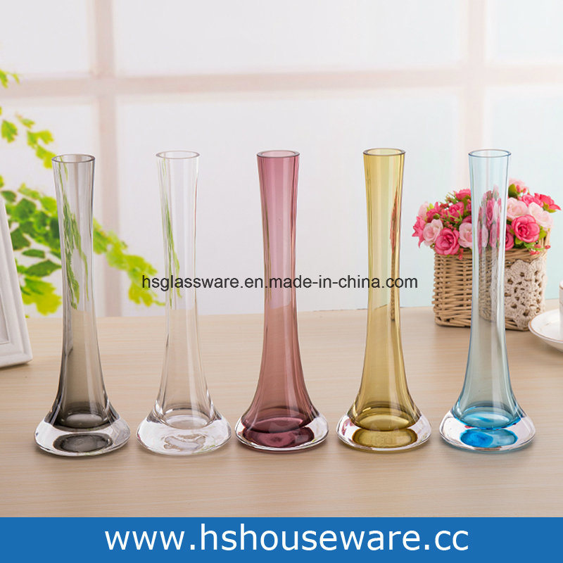 Transparent Home Decoration Modern Minimalist Iron Tower Glass Vase