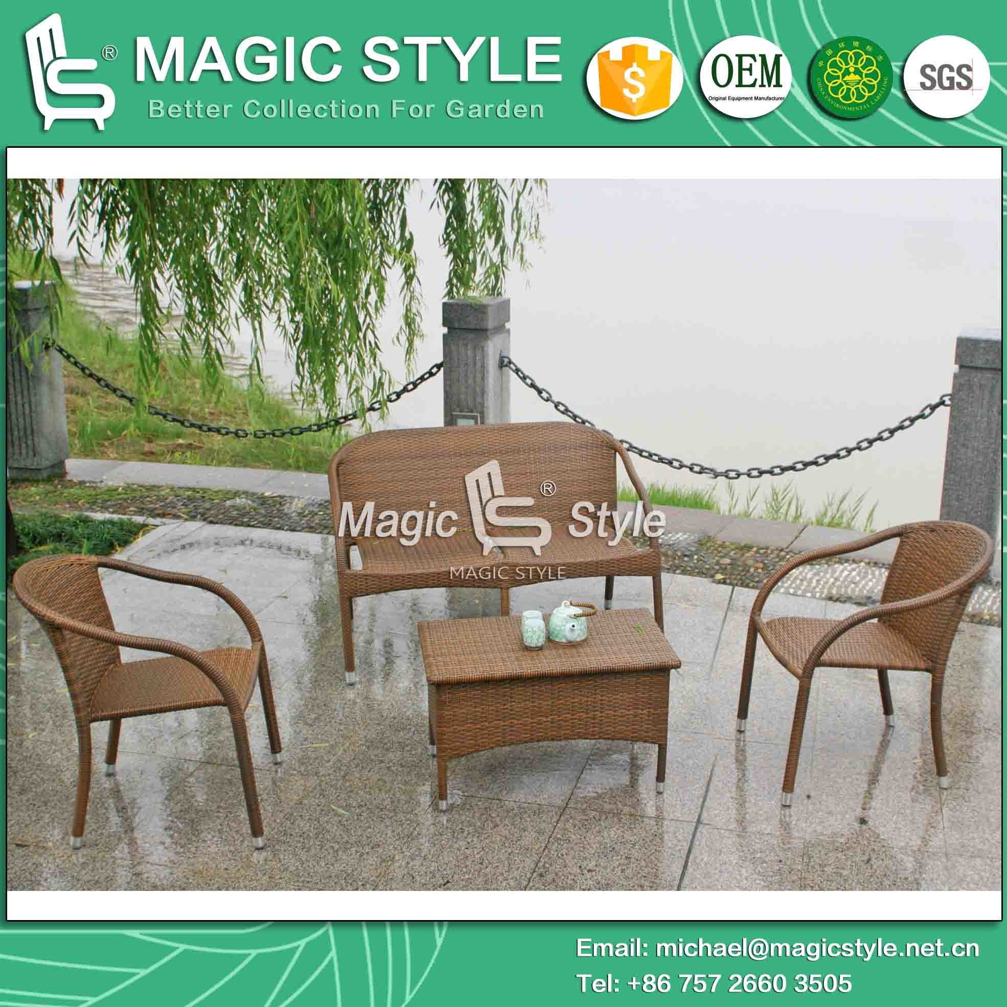 Rattan Sofa Set for Stackable Garden Sofa Set (Magic Style)