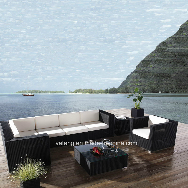 Popular Glassic Deisgn Outdoor Wicker Rattan Furniture Cornor Section Sofa Set by Round Rattan (YT403)