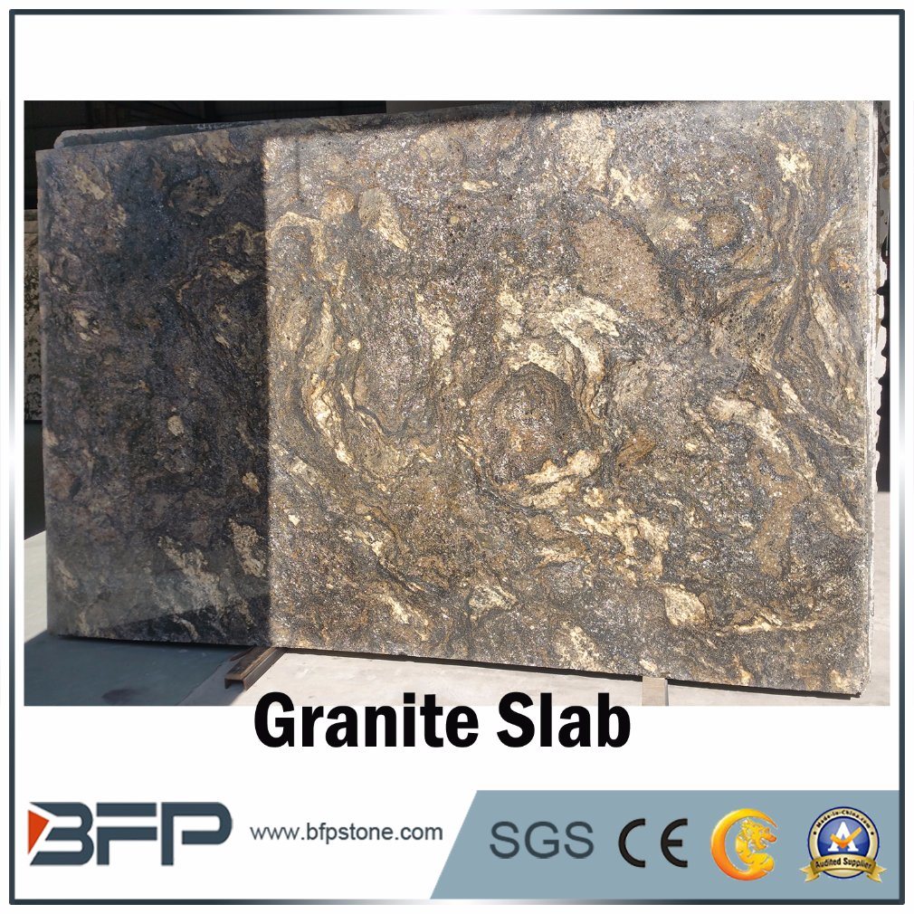 High End Natural Stone Golden Granite Slab for Background Wall
