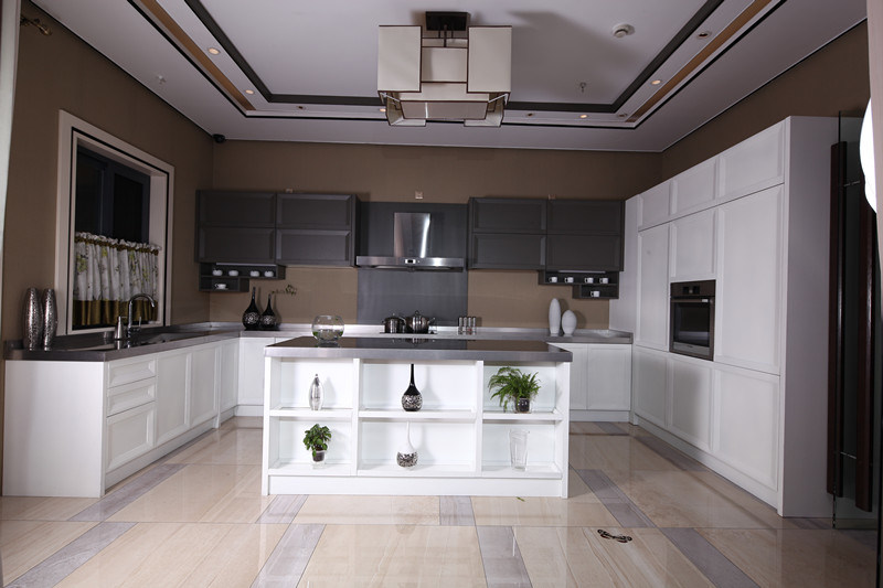 Classical Oak Wood Simple Design Kitchen Cabinet