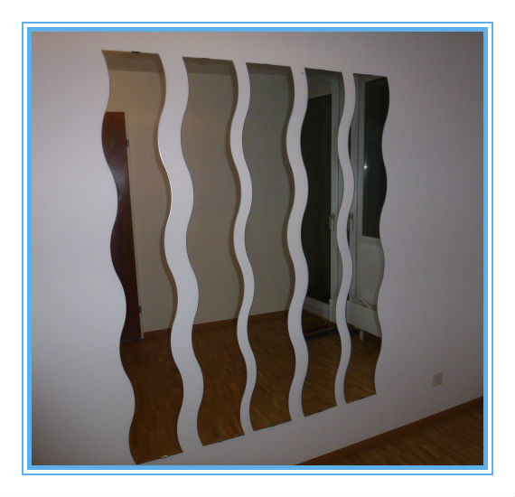 High Quality Wave Shape Silver Mirror for Wall Decoration in Customer Size