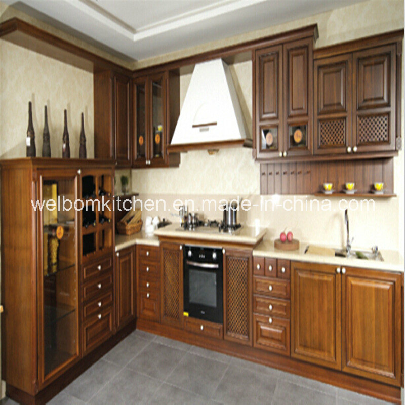 2016 Welbom Professional Wooden Ready Made Solid Wood Kitchen Cabinets