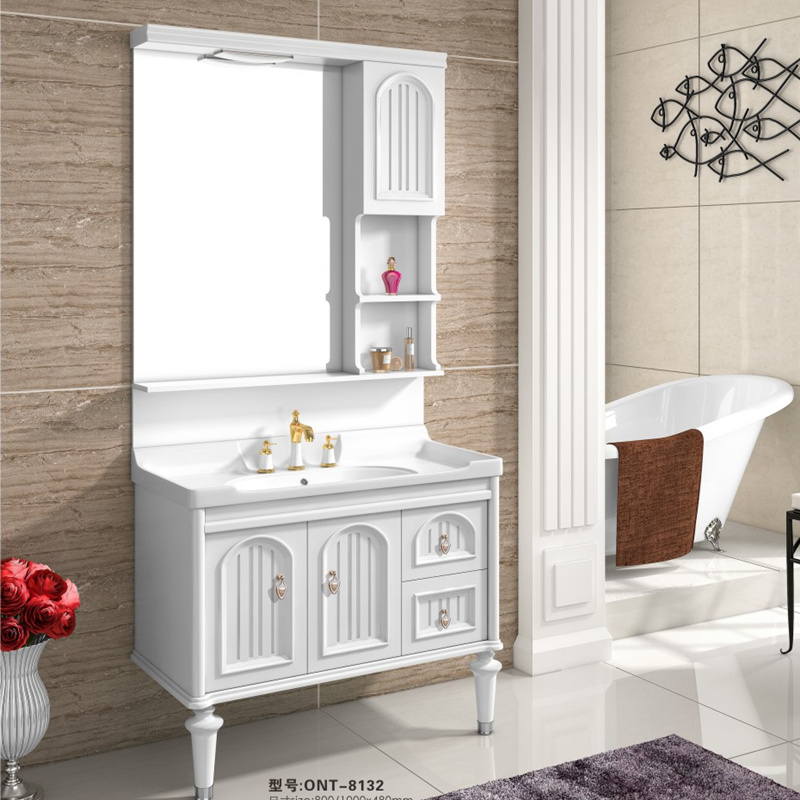 1000mm PVC Bathroom Vanity Cabinet in High Glossy White Color