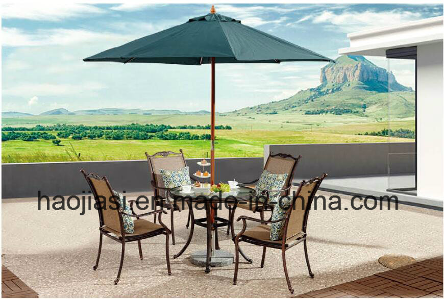 Outdoor /Rattan / Garden / Patio Furniture Texilene Mesh Chair & Table Set (HS 2039C & HS 6001DT)
