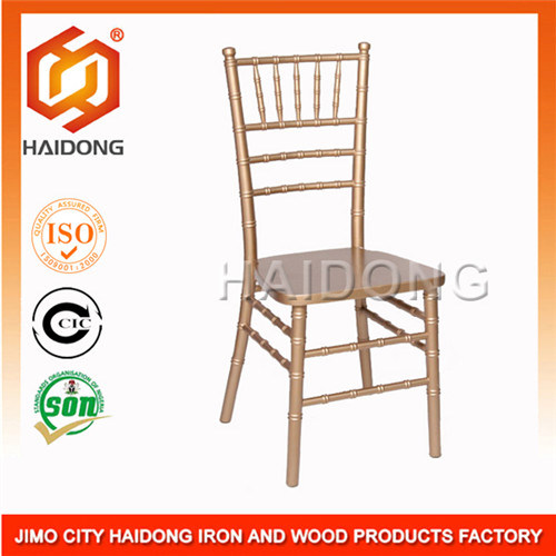 Gold Color Stackable Solid Wood Chiavari Ballroom Party Events Chair