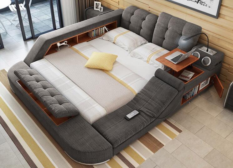 Multi Function Computer Bed with LED Light